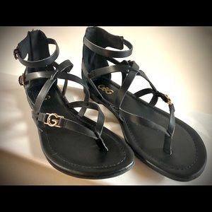 Women’s Guess black Gladiator style flat sandals